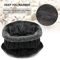 Unisex Wool Cap (Muffler Scarf-022_Black_L)-thumb3