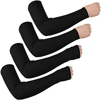 UV Protection Cooling Arm Sleeves - UPF 50 Compression Arm Sleeves for Men/Women/Students for Elbow Brace, Baseball, Basketball, Cycling Sports-Black-bike riding (Black finger)-thumb4