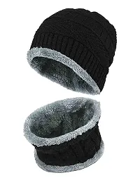 FETE PROPZ Look Ultra Soft Unisex Woolen Beanie Cap Plus Muffler Scarf Set for Men Women Girl Boy - Warm, Snow Proof(Multicolor-20 Degree Temperature)-thumb2