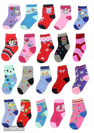 Aenon Fashion Boy's and Girl's Cotton Colorful Socks (Multicolor, Pack of 24 Pairs)