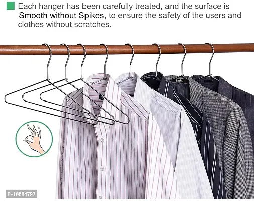 Aenon Steel Cloth Hanger Space Saving Non Slip Stainless Steel Metal Hanger for Shirts (Pack of 24)-thumb3