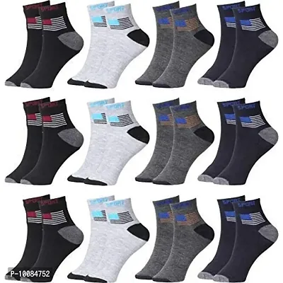 Peytil Premium Men's and Women's cotton Ankle Socks/sport Socks Free Size, Multicolor) (12)