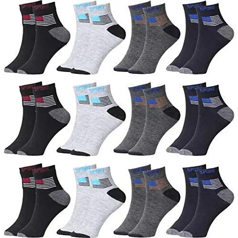 Men Solid Self Design Ankle Length Pack of 12