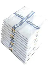 Bharat Hosiery Handkerchief (Pack of 6) Rumaal Hanky;cotton handkerchief Rumaal Hanky for men and boys (WHITE)-thumb1