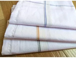 Bharat Hosiery Handkerchief (Pack of 6) Rumaal Hanky;cotton handkerchief Rumaal Hanky for men and boys (WHITE)-thumb2