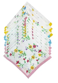 B.H Women's Cotton Printed Handkerchief (Multicolour) -Pack of 12-thumb1