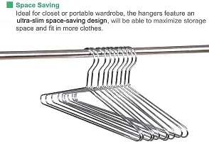 Cloth Hanger Heavy Strong Wall Stainless Steel Hanger | Steel Hanger Set | Cloth Hanger | Stainless Steel Hangers Set of 12-thumb2