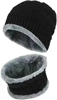 Women's Wool Cap (Women-Woolen-Cap_Black_Free Size)-thumb1