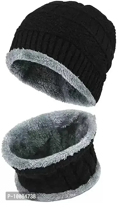 Women's Wool Cap (Women-Woolen-Cap_Black_Free Size)-thumb2
