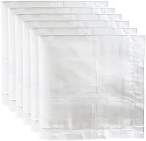 Aenon Fashion 100% Cotton Premium Collection Handkerchiefs Hanky For Men White Striped Printed Pattern Pack of 12 (White012)-thumb1