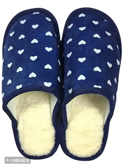 Aenon Fashion Women Warm Winter Comfort Slipper On Closed Toe Indoor Clog House Slipper (Pack of 1 Set) Nave Blue