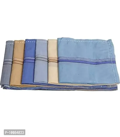 Bharat Hosiery Handkerchief (Pack of 6) Rumaal Hanky;cotton handkerchief Rumaal Hanky for men and boys (MULTICOLOR)-thumb0