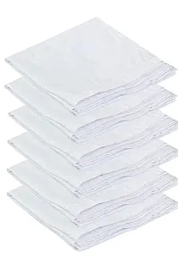 Aenon Fashion 100% Cotton Premium Collection Handkerchiefs Hanky For Men White Striped Printed Pattern Pack of 12 (White-2)-thumb2