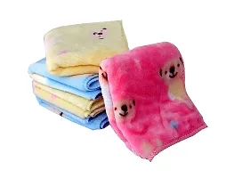 Aenon Fashion is my passion Unisex Soft Fluffy Thick Cotton Teddy Bear Print Face Towel/Handkerchief Set of 12 (10X10 Inches)-thumb1