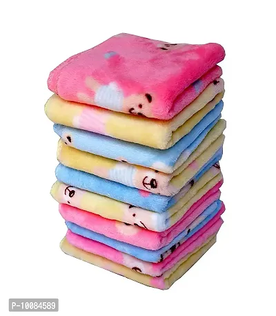 Aenon Fashion is my passion Unisex Soft Fluffy Thick Cotton Teddy Bear Print Face Towel/Handkerchief Set of 12 (10X10 Inches)-thumb0