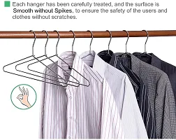 Rockfield Cloth Hanger Stainless Steel / with Plastic Coating Hanger for Hanging Saree, Kurta, Pant, Steel Pack of 12-thumb3