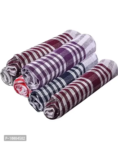 Leaning Cloth Multipurpose Kitchen Towels Cotton Dish Napkin - Machine Washable - Multi Coloured Checked Dish Towels, Tea Towels, Table Cloth 18x18 Inch - Pack of 12