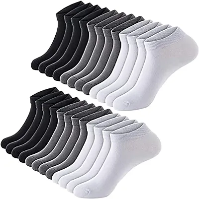 Unisex No Show Socks Men Socks 12 Pairs Low Cut Ankle Sock, Men Short Socks Running Casual Anti Slip Silicon Grip Combo Cotton Sneaker Shoe Socks (Free Size)