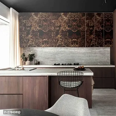 Plastic self Adhesiv Dark Brown Marble Wallpaper (60cm-2mt) BROWN WALLPAPER-thumb3