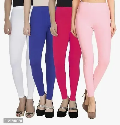 Stunning  Cambric Cotton Solid Leggings For Women, Pack Of 4-thumb0