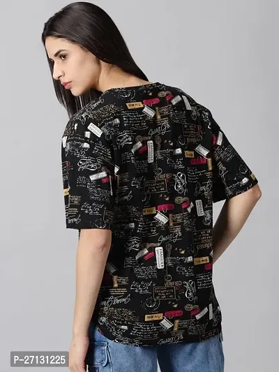 Classic Viscose Rayon Printed T-Shirt for Women-thumb2