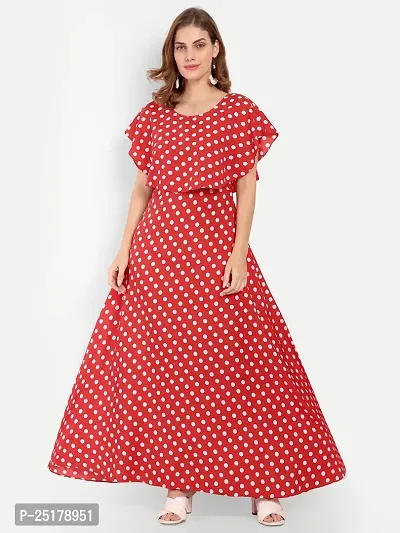 Classic Crepe Polka Dotted Dresses for Women