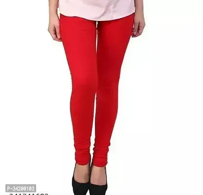 Stylish Red Cotton Blend Solid Leggings For Women-thumb0