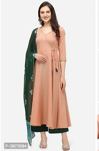 Trendy Women Crepe Kurta Dupatta Set-thumb0