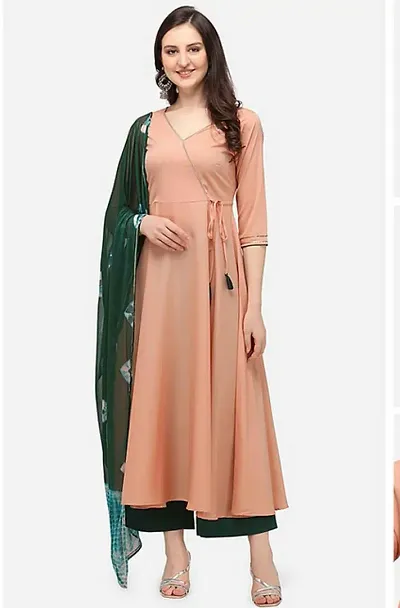 Trendy Women Crepe Kurta Dupatta Set