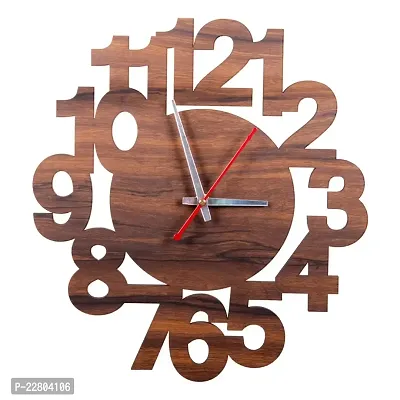 Pockester Analog 28 cm X 28 cm Wall Clock  (Brown, Without Glass, Standard)