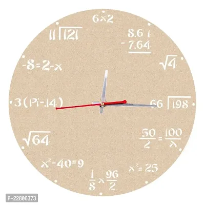 Pockester Analog 28 cm X 28 cm Wall Clock  (Beige, Without Glass, Standard)