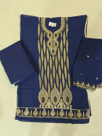 Elegant Georgette Embroidered Dress Material with Dupatta For Women