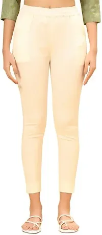 Elegant Lycra Solid Trousers For Women