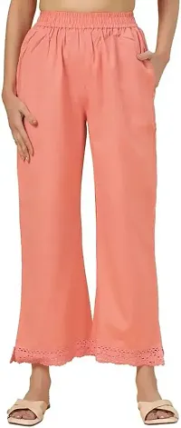 Elegant Linen Solid Trousers For Women