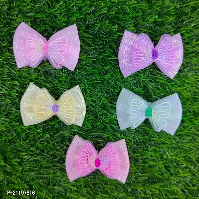Fabric BUTTERFLY HAIRCLIPS Hairpin Hairgrip Hair Clips Fashion Hair Accessories Set Girls  Women (Multicolor) Pack of 5 Pcs-thumb0