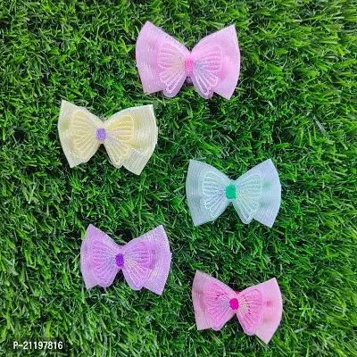 Fabric BUTTERFLY HAIRCLIPS Hairpin Hairgrip Hair Clips Fashion Hair Accessories Set Girls  Women (Multicolor) Pack of 5 Pcs-thumb2