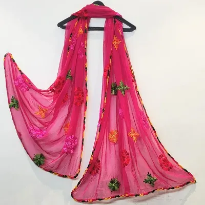 Classic Chiffon Embroidered Dupattas for Women