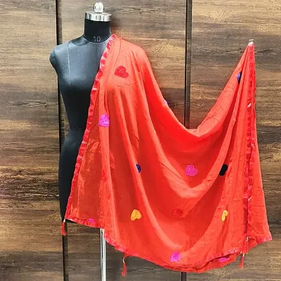 Stylish Cotton Blend Embroidered Dupatta for Women