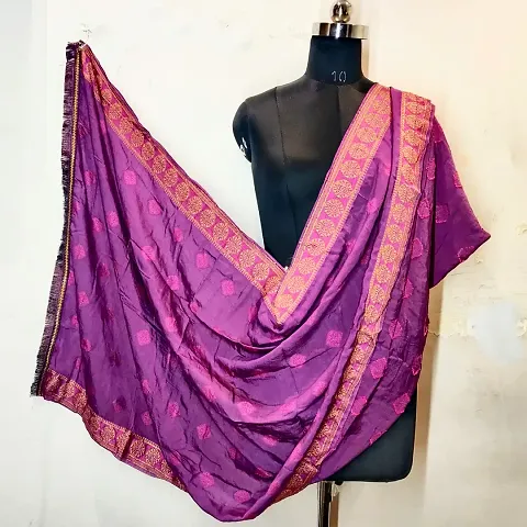 Fancy Banarasi Silk Self Pattern Dupatta for Women