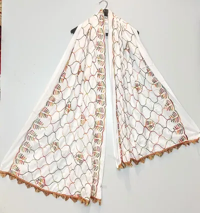 Stylish Cotton Blend Embroidered Dupatta for Women