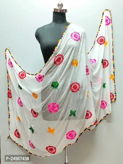 Womens Indian Phulkari  Embroided Dupatta-thumb0