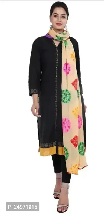 Womans Embroidered Soft Chiffon Chunni,Dupatta, Stole-thumb2