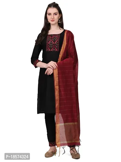 Stylish Fancy Rayon Kurta With Bottom Wear And Dupatta Set For Women-thumb0