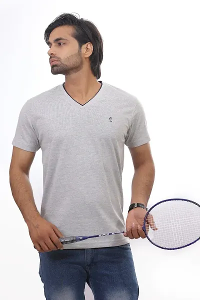 Reliable Solid V Neck Tees For Men