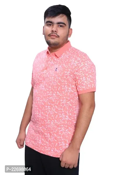 Reliable Pink Cotton Printed Polos For Men