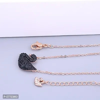 Beautiful  Black Duck Shape Daily Wear Necklace Rose Gold Chain For Women  Girls-thumb0