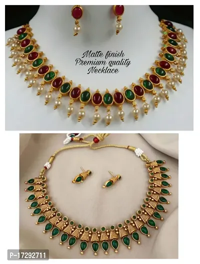 Stylish Golden Alloy Embellished Jewellery Set For Women-thumb0