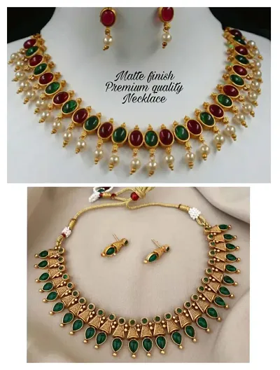 Stylish Golden Alloy Embellished Jewellery Set For Women