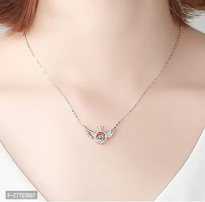 Elegant Square Classic Crystal Zircon Geometric Square Premium Looking Silver Necklace Chain Occasion:Anniversary, Engagement, Gift, Party, Wedding C-125361-thumb2