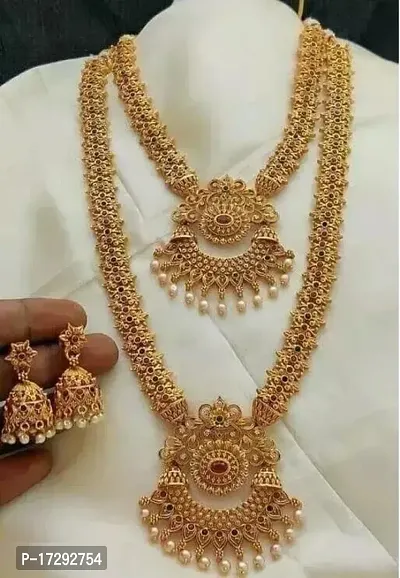 Stylish Golden Alloy Embellished Jewellery Set For Women-thumb0